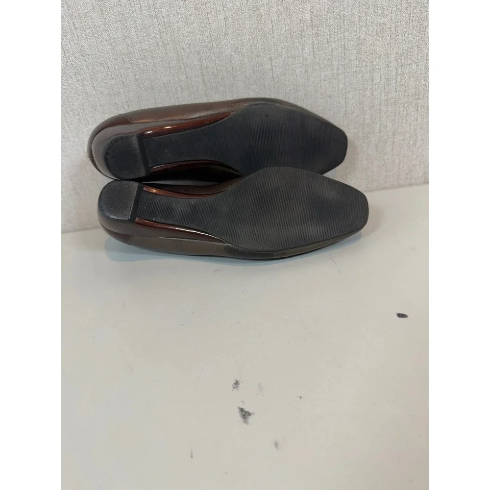 Ros Hommerson Bonze Metallic Brown Low‎ Wedge Kitten Heel Shoes 7 medium